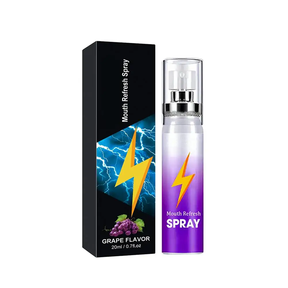 Spray Oral fresco de 20ml, menta, limón, uva, sabor, boca, Spray Oral, elimina el aliento, ambientador, humo fresco portátil G7S6