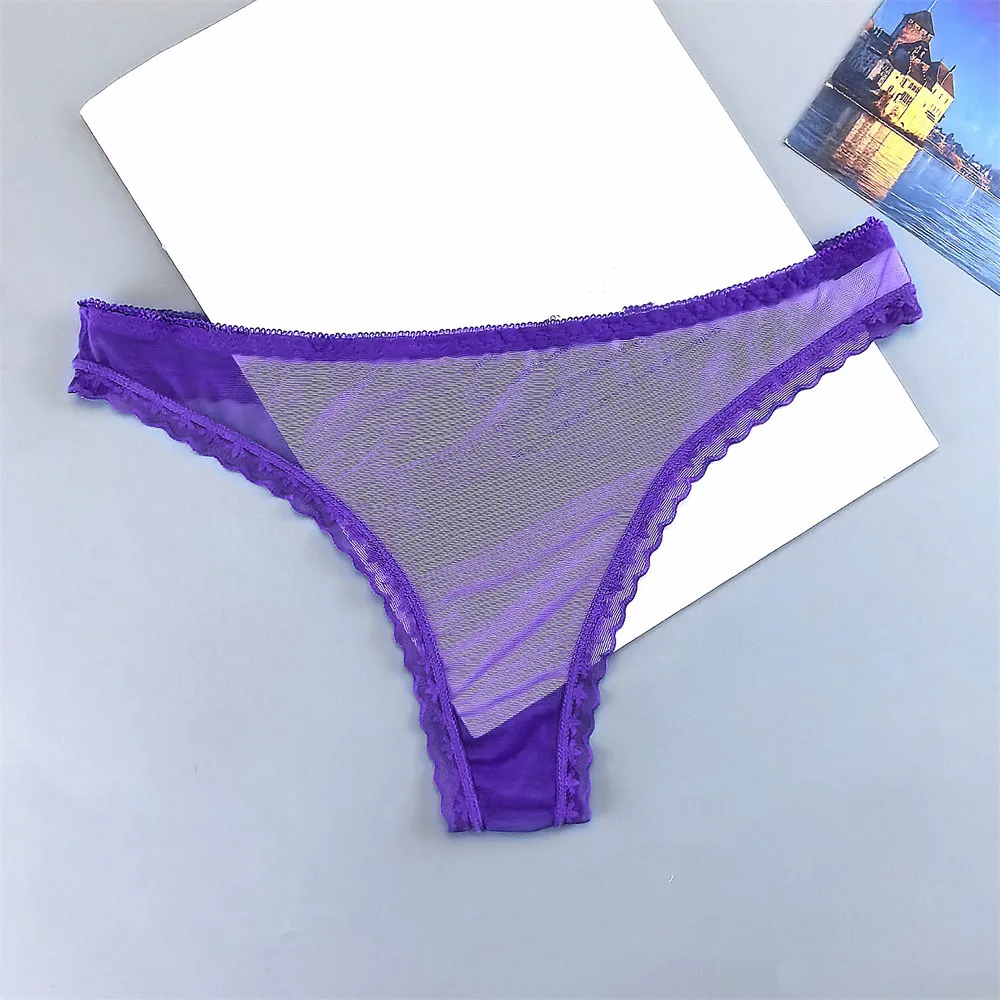 2 ks průhledných jednobarevných kalhotek Gstring pro ženy s nízkým pasem, ultra tenké tanga, jedna velikost, prodyšné módní kalhotky - náhled 3