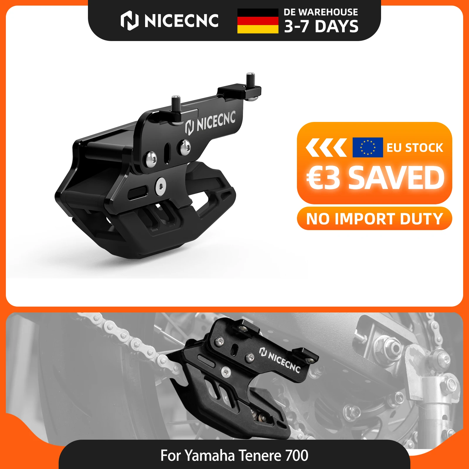 NICECNC per Yamaha Tenere 700 /XTZ700 2019-2024 Coperchio guida catena per Yamaha Tenere 700 Rally Edition 2020-2024 per Yamaha Tenere 700 Rally Edition 2020-2024 Tenere 700 2024 2023 2022 2021 2020