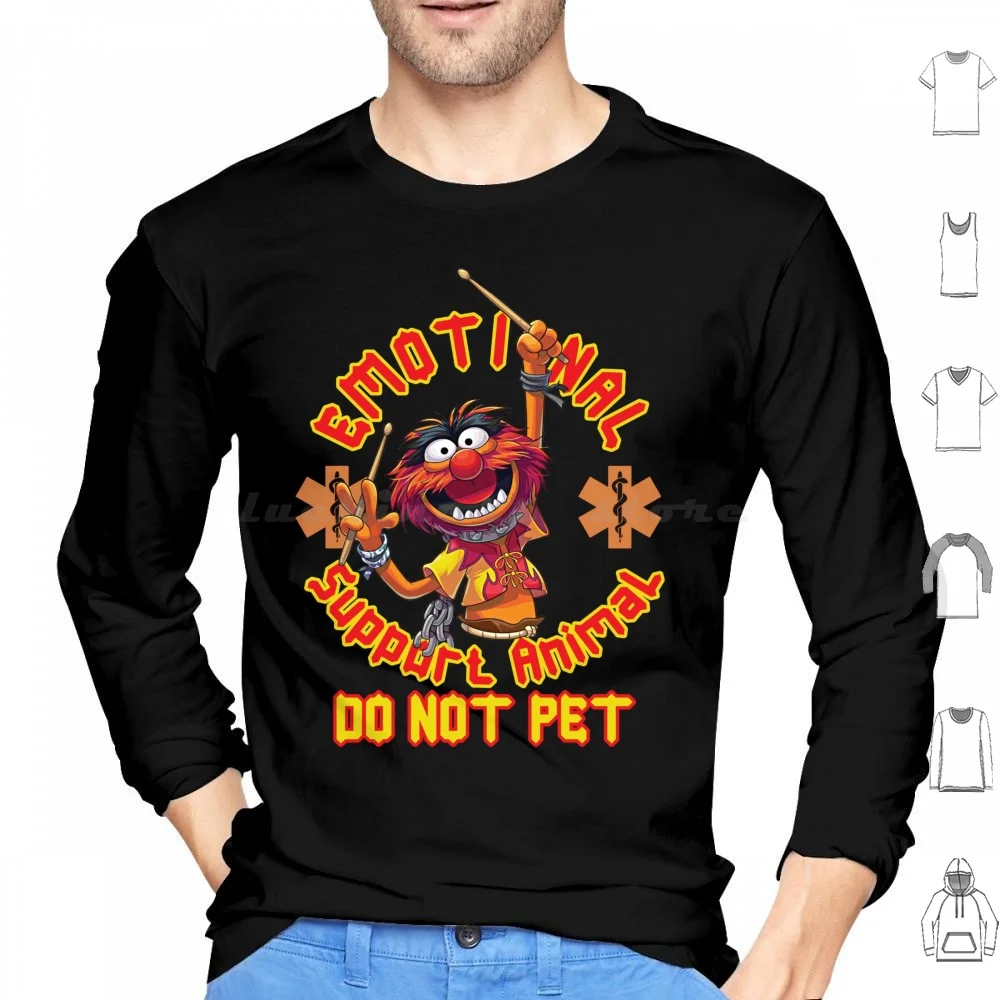 Emotional Support Animal Hoodie cotton Long Sleeve Animals Band Emotional Support Human Do Not Pet Emotional Emotional