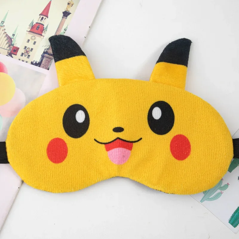 Pokemon Pikachu Cartoon Plush Eye Mask for Students Blackout Eye Pressure Sleep Eye Mask for Children Animation Peripheral Gift