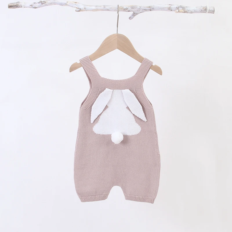 Heart-shaped Sleeveless Knitted Cotton Newborn One-piece Outfits Solid color Baby Girls Summer Rompers Infant Jumpsuit Bodysuit