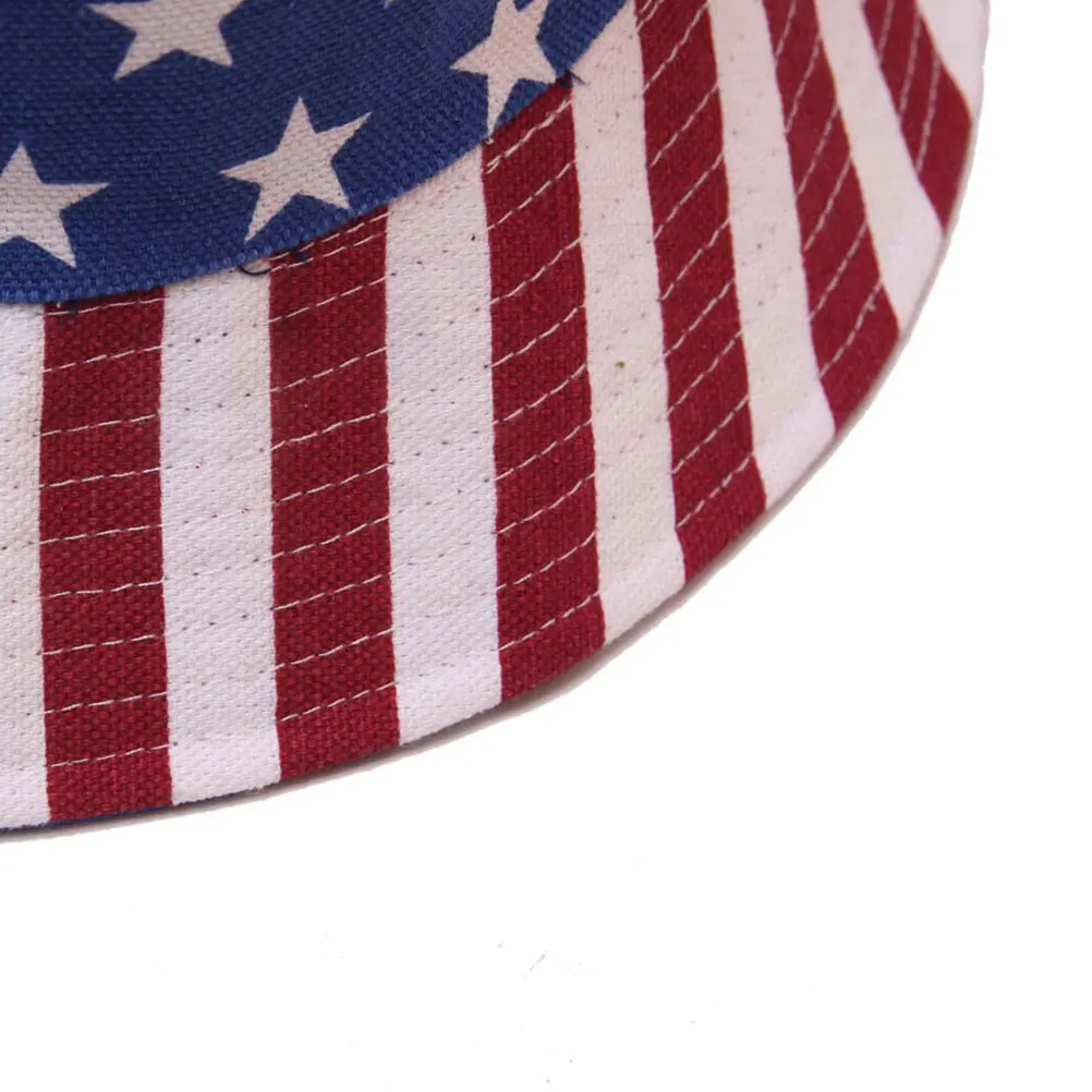

Outdoor Sun Protection Bucket Hat American Flag Design Lightweight Breathable Cotton Wide Brim Fishing Hiking Vacation Daily