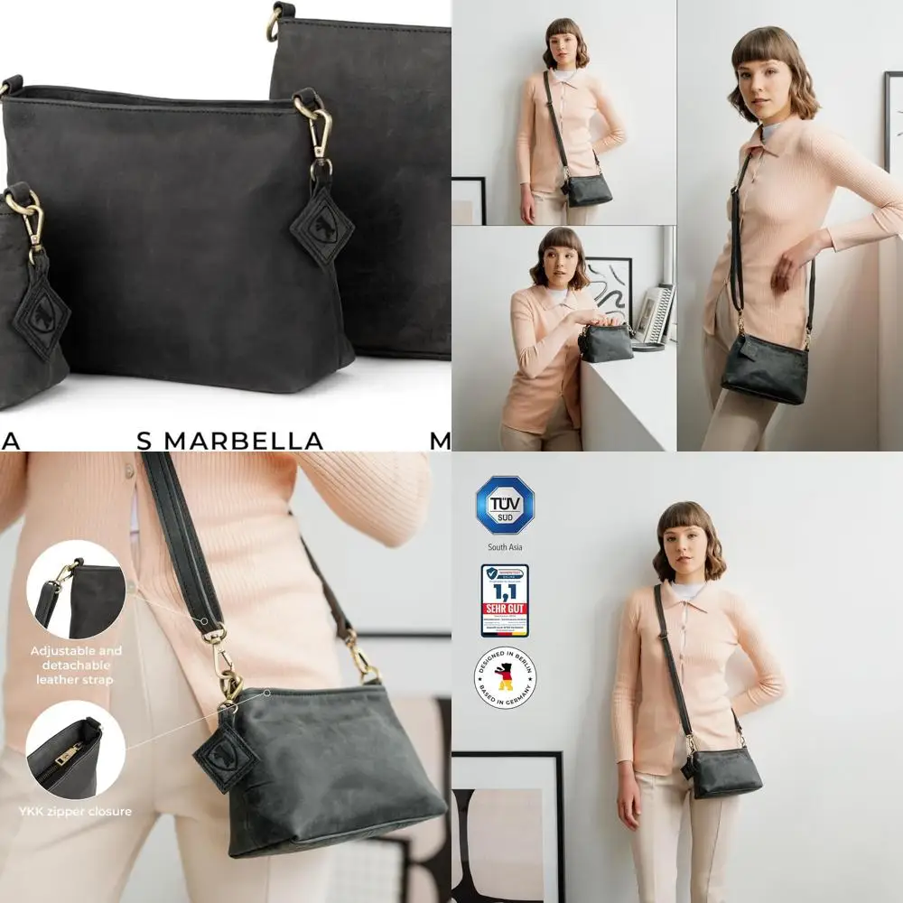 

Vintage Leather Shoulder Bag Marbella XS, Small Crossbody Purse for Women