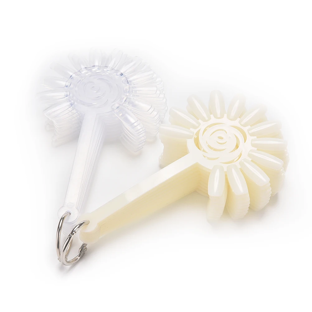 120 Tips Natural Sunflower Nail Polish Display Sticks With Ring Nail Art Display Color Chart Ring Holder