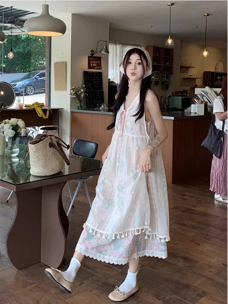 Vaion Sle Floral Print ter Dr Lace Overlay Skirt Headscarf Tee Piece Set Women's Clothing Commute Sle High Wai...