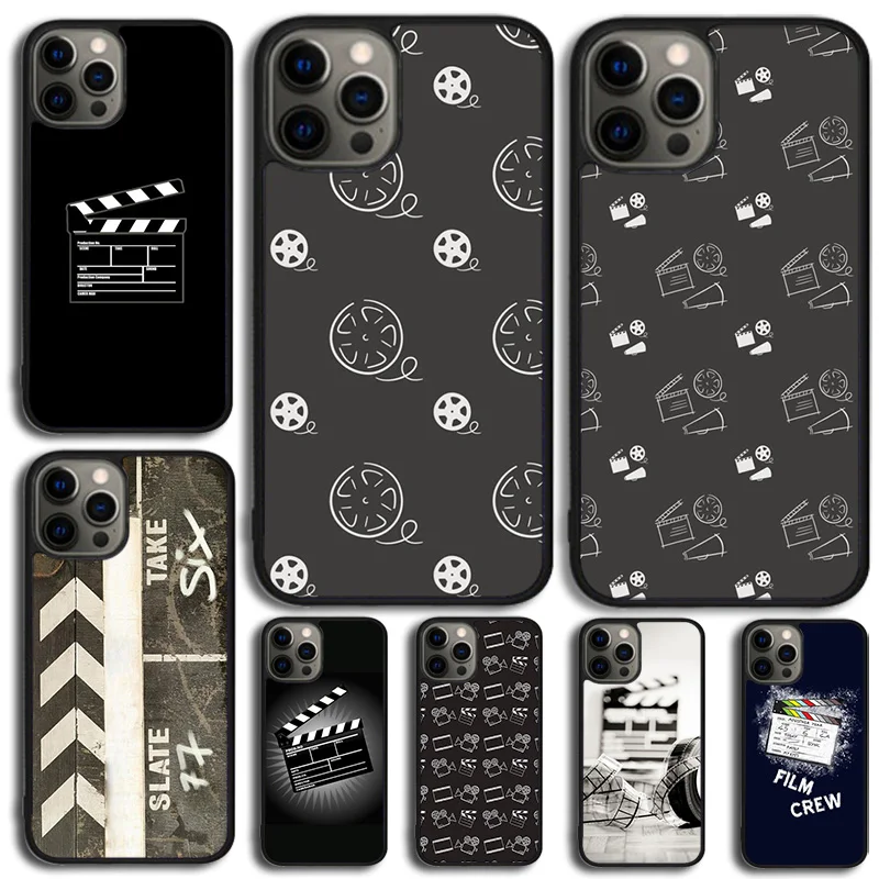 Film Movie Clapper Board Phone Case Cover For iPhone 15 16 14 XR XS 11 12 13 Mini Pro MAX Plus