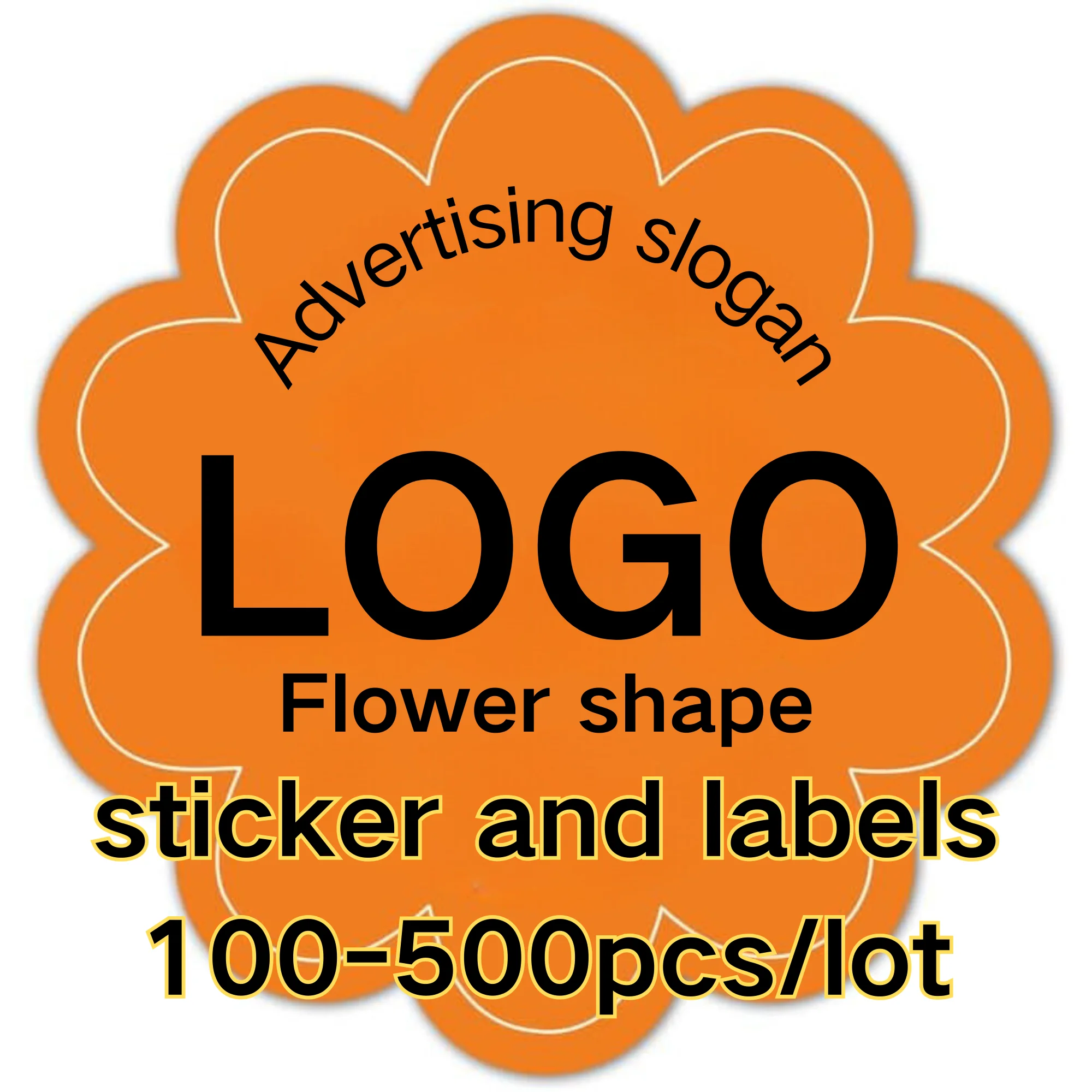 100-500PCS Custom Stickers Customized Flower shape Logo Wedding Gift Box Personalize Wholesale Design Sticker Packaging Labels