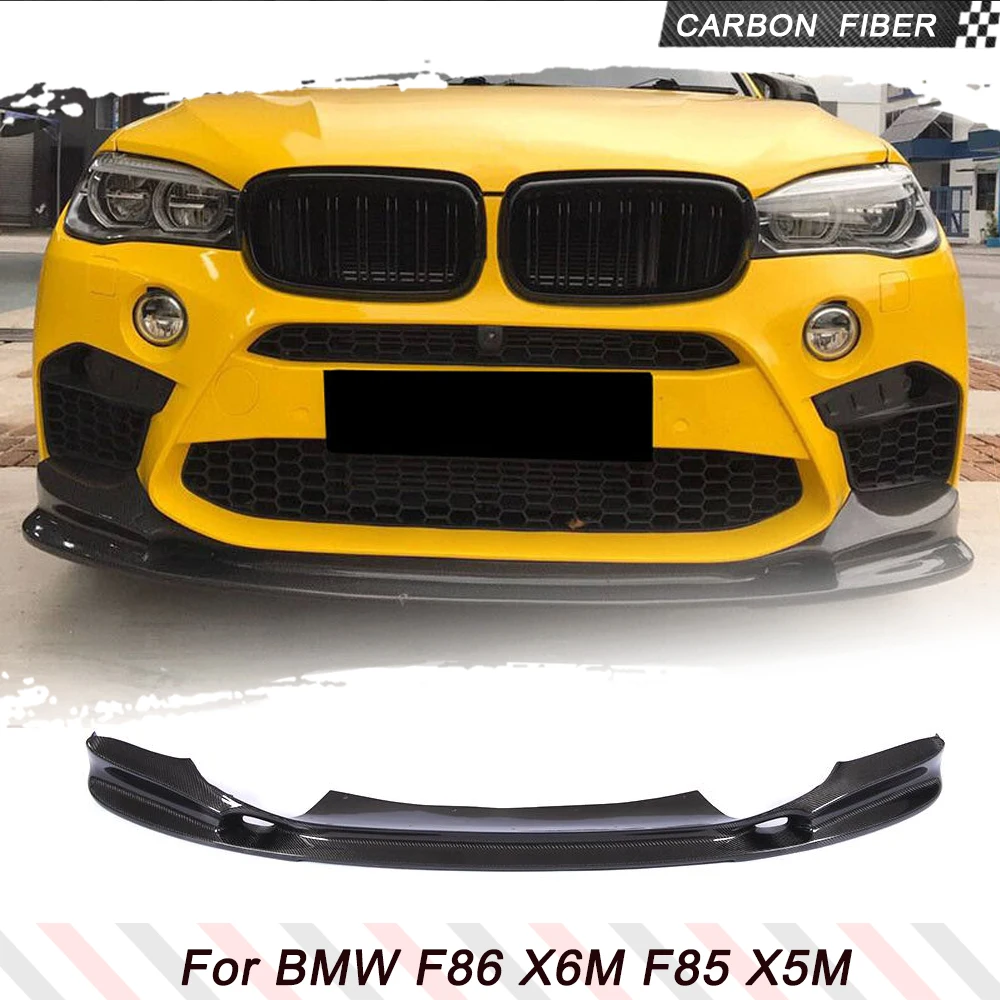 Carbon Fiber Car Body Kits Front Bumper Lip for BMW F85 X5M F86 X6M 2015 - 2018 Car Front Bumper  ChinLip Spoiler Splitters