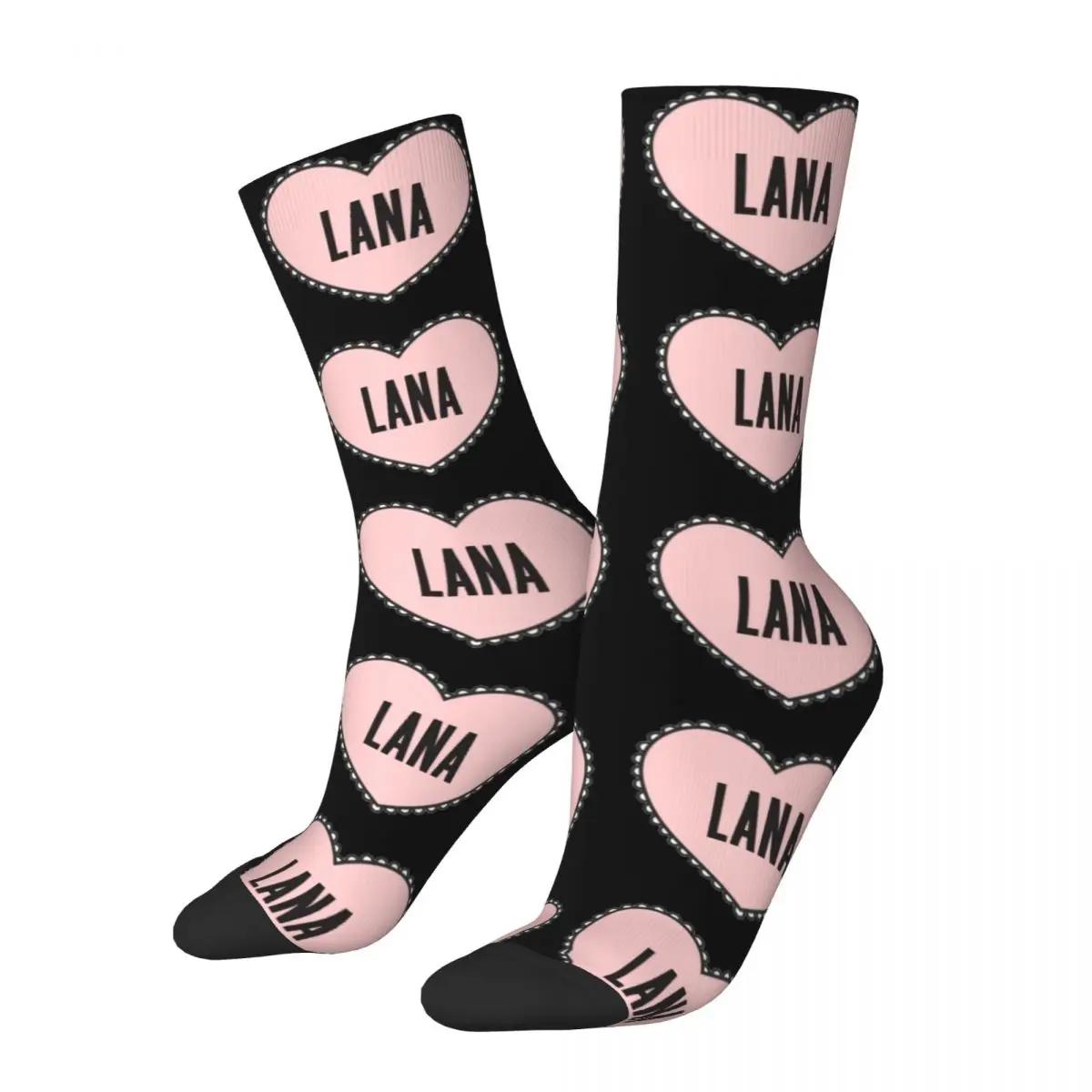 Pink Heart Lana Del Rey Merch Socks Non-slip Skateboard Crew Socks Comfortable for Womens Best Gifts