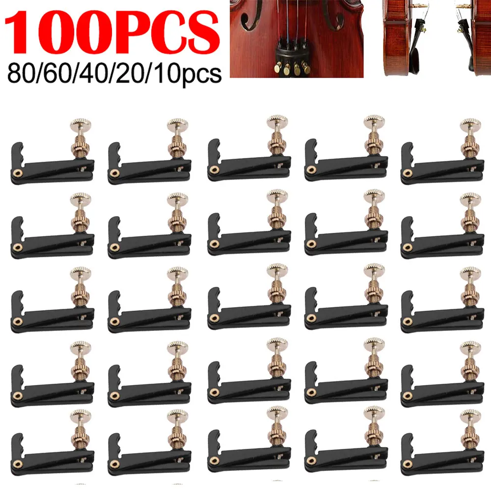 100-4pcs Violin Tuner Violin Accessories For Violin 4/4 3/4 Violin Fine Tuner Adjuster Copper Plating Screws Violin Fine Tuners