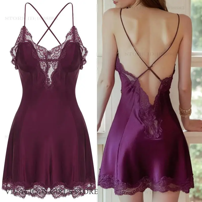 ชุดนอนหญิง Twinset Robe ชุด Nightgown ชุดชั้นในเซ็กซี่ Patchwork ลูกไม้ Nightdress เสื้อคลุมอาบน้ําฤดูใบไม้ผลิฤดูร้อน Homewear Loungewear