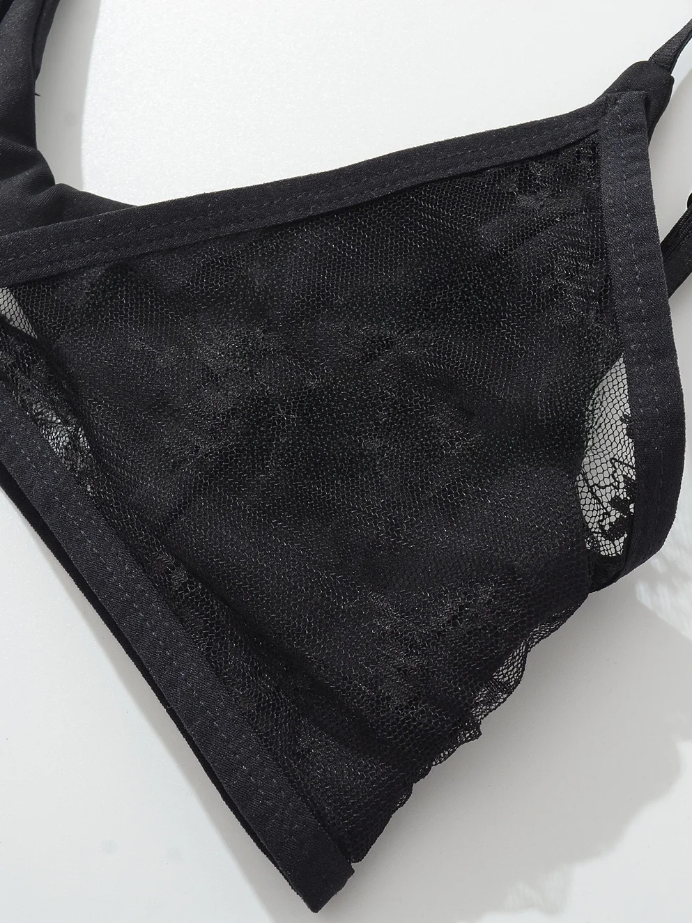 توب نسائي أمريكي الطراز بتصميم عصري مثير مع دانتيل وشبكة، قميص داخلي رقيق بأكمام قصيرة وتصميم عصري للشارع #5