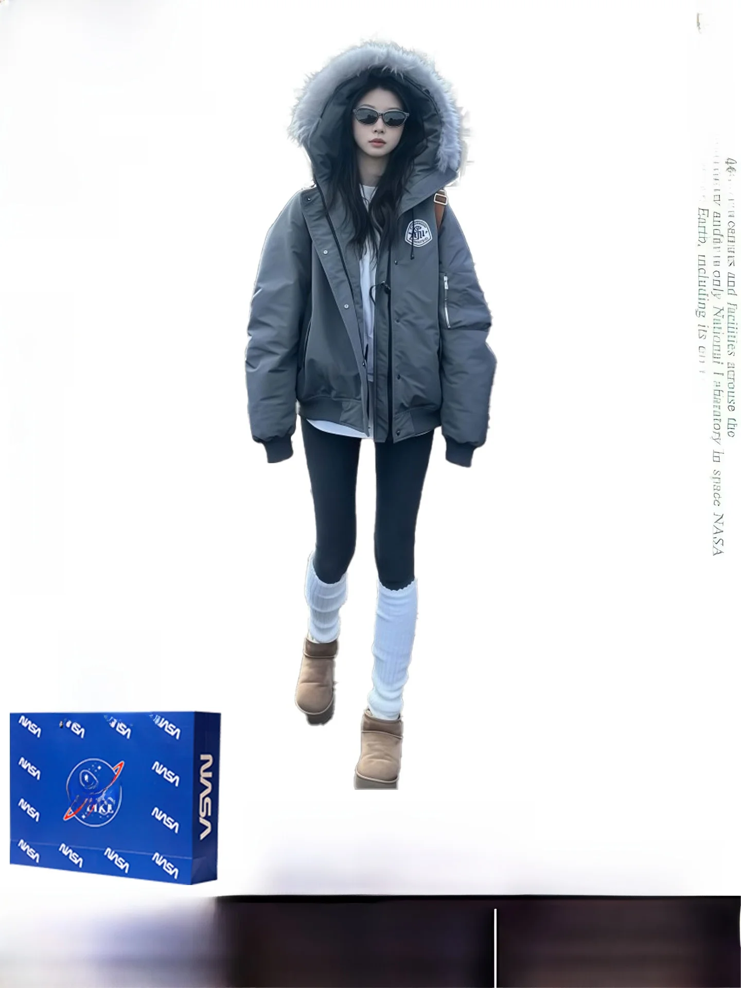 

ay ort Jaet Flight Suit Women's Korean Sle Autumn Winter New Small Size Beautiful Top Thiened Long Sve Hooded