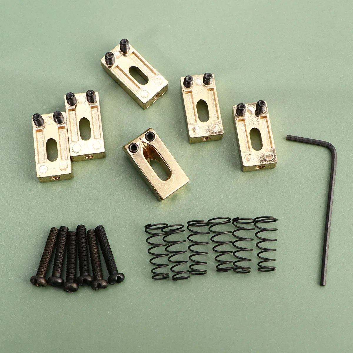

6Pcs Electric Guitar Bridge Saddles Metal Durable Replacement Tremolo System Guitar Parts Golden