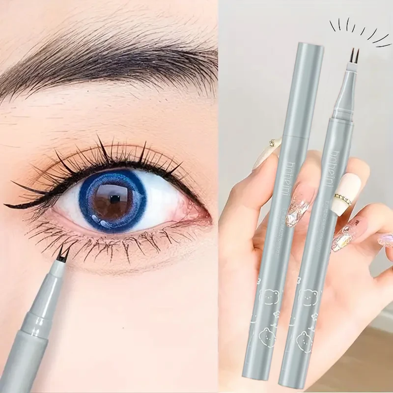 0.01mm double-claw lower eyeliner liquid eyeliner, ultra-fine eyebrow pencil, multi-purpose for beginners, black & brown, Korean