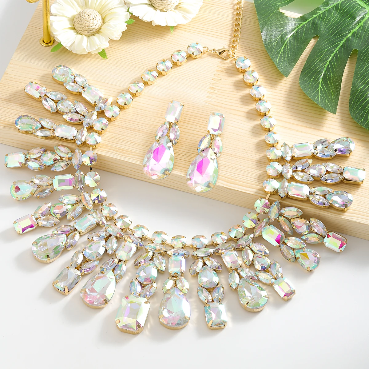 Best Lady 3 Pcs/set Luxury Blingbling Rhinestone Vintage Jewelry Set - The Perfect Nightclub Party Jewelry