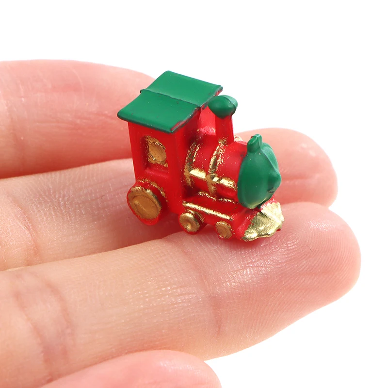 1pcs 1:12 Dollhouse Miniature Mini Small Train Simulation Model For Doll House Decor Pretend Toys Accessories