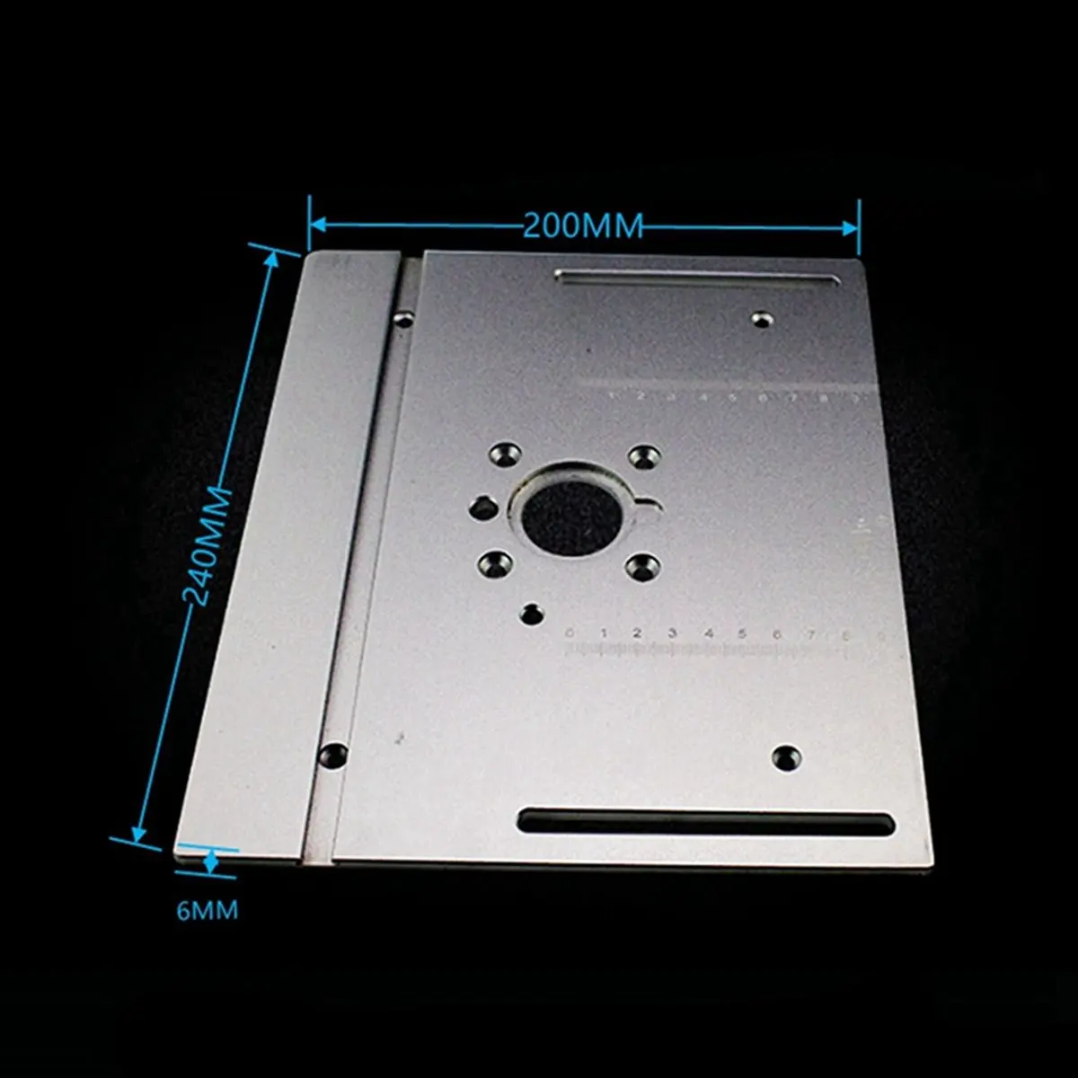 Present Router Table Insert Plate Miter Gauge for Woodworking Benches Table Saw Multifunctional Trimmer Engraving Machine-Silver