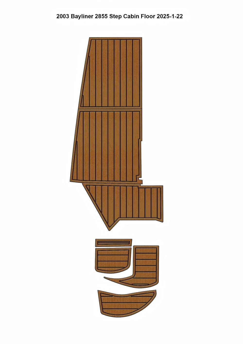 

2009 Bayliner 205 BR Swim Platform Cockpit Pad Boat Customized EVA Foam Faux Teak Deck Floor Mat Boat Accessories