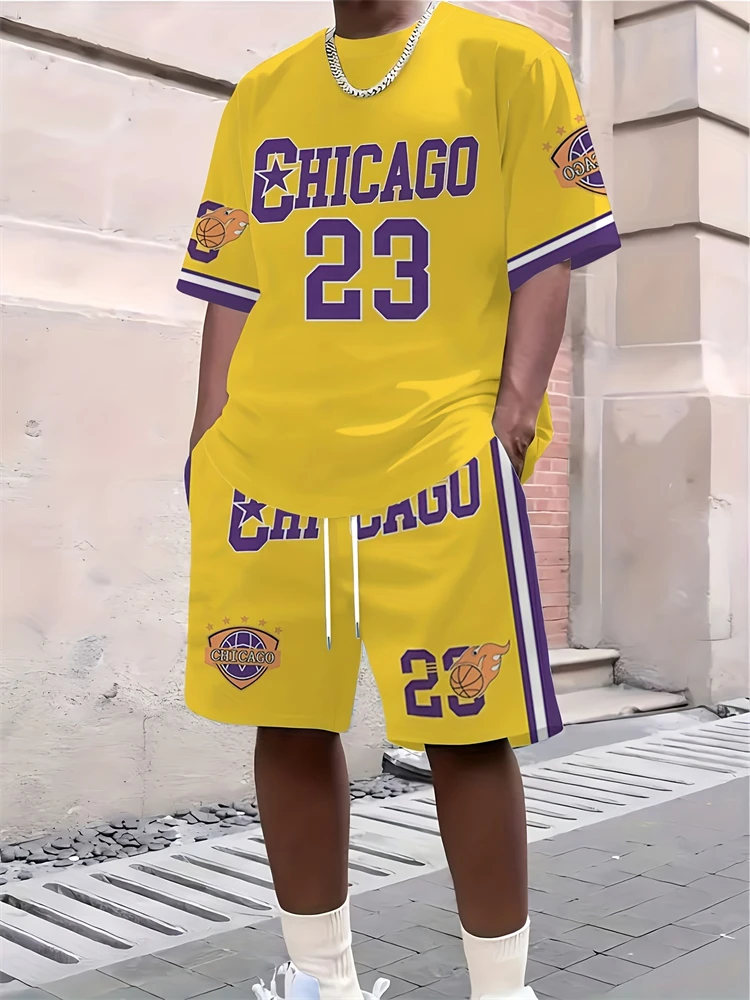 

Spring 2026 New Men's Casual Sports Short-sleeved Top And Casual Shorts, Outdoor Sports Trendy And Simple Men's 2pcs Set