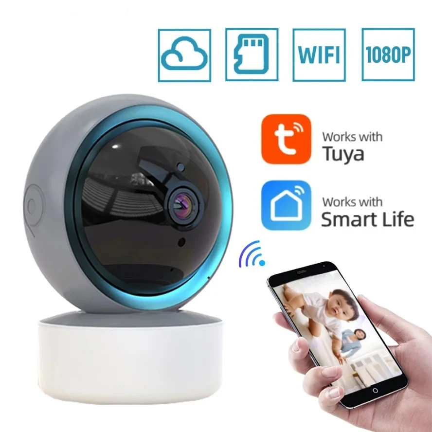 

Tuya 1080P Wifi IP Camera Baby Monitor 360° PTZ Motion Detect 2 Way Audio Night Vision Supports TCP/IP/ONVIF Private Protocol