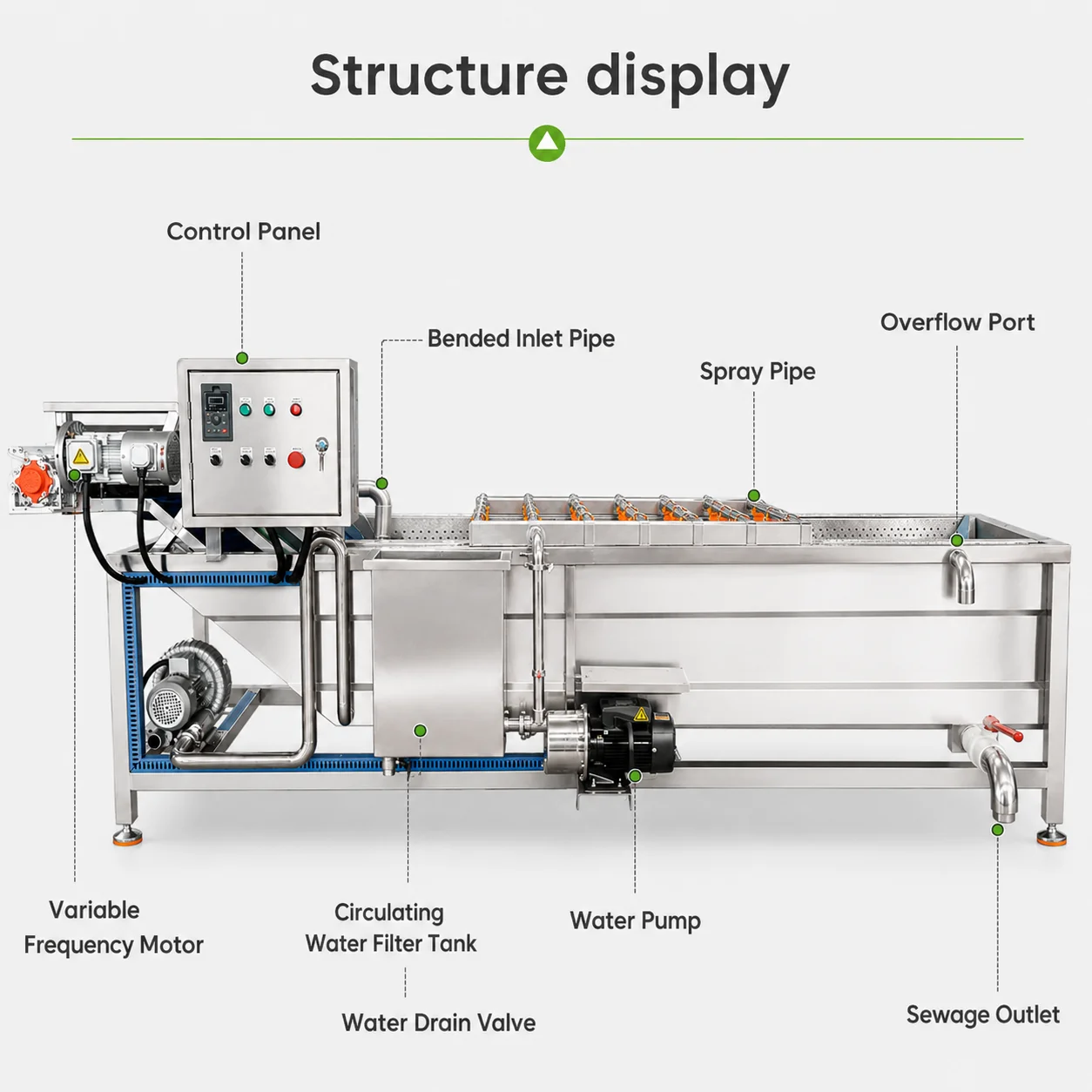 Commercial Vegetable Lettuce Carrot and Fruit Prickly Pear Apple Strawberry Mango Bubble Cleaning Machine Tomato Washing Machine