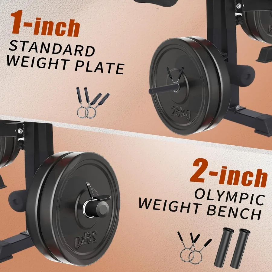 Banc de musculation 8 en 1 de 1500LB avec traction Lat et Extension de jambe/Curl, presse de banc pliable avec boucle et support de prédicateur, Ben d'entraînement