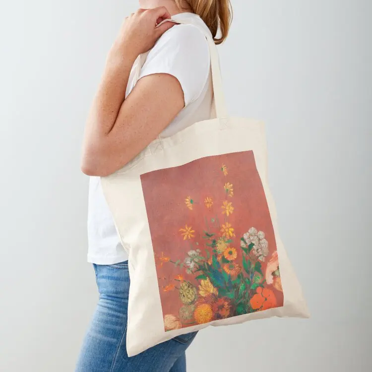 

White vase of Flowers by Odilon Redon 1906 Tote Bag Women's shopper bag shopper bag women eco folding canvas tote