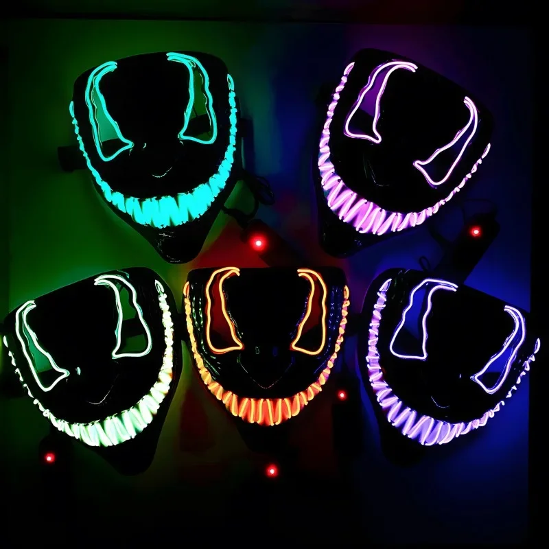 

Halloween Horror Venom LED Glow Mask Dance Will Send A Pair of Scary Costume Masks To Cosplay Create A Prop Atmosphere Fashion