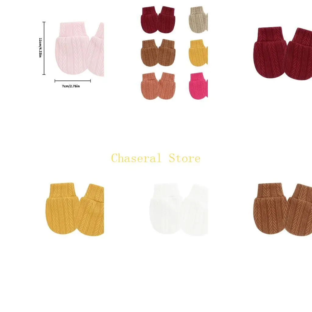 

Детские варежки E7CE с эластичными манжетами, предотвращающие появление царапин на лице, мягкие хлопковые перчатки для младенцев