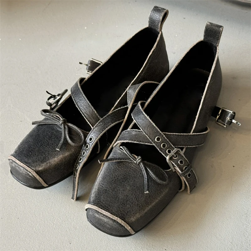 

Spring Fashion Round Toe Bukle Strap Mary Jane Women Flats Butterfly Knot Ballet Comfortable Loafers Casual Shoes Zapatos Mujer