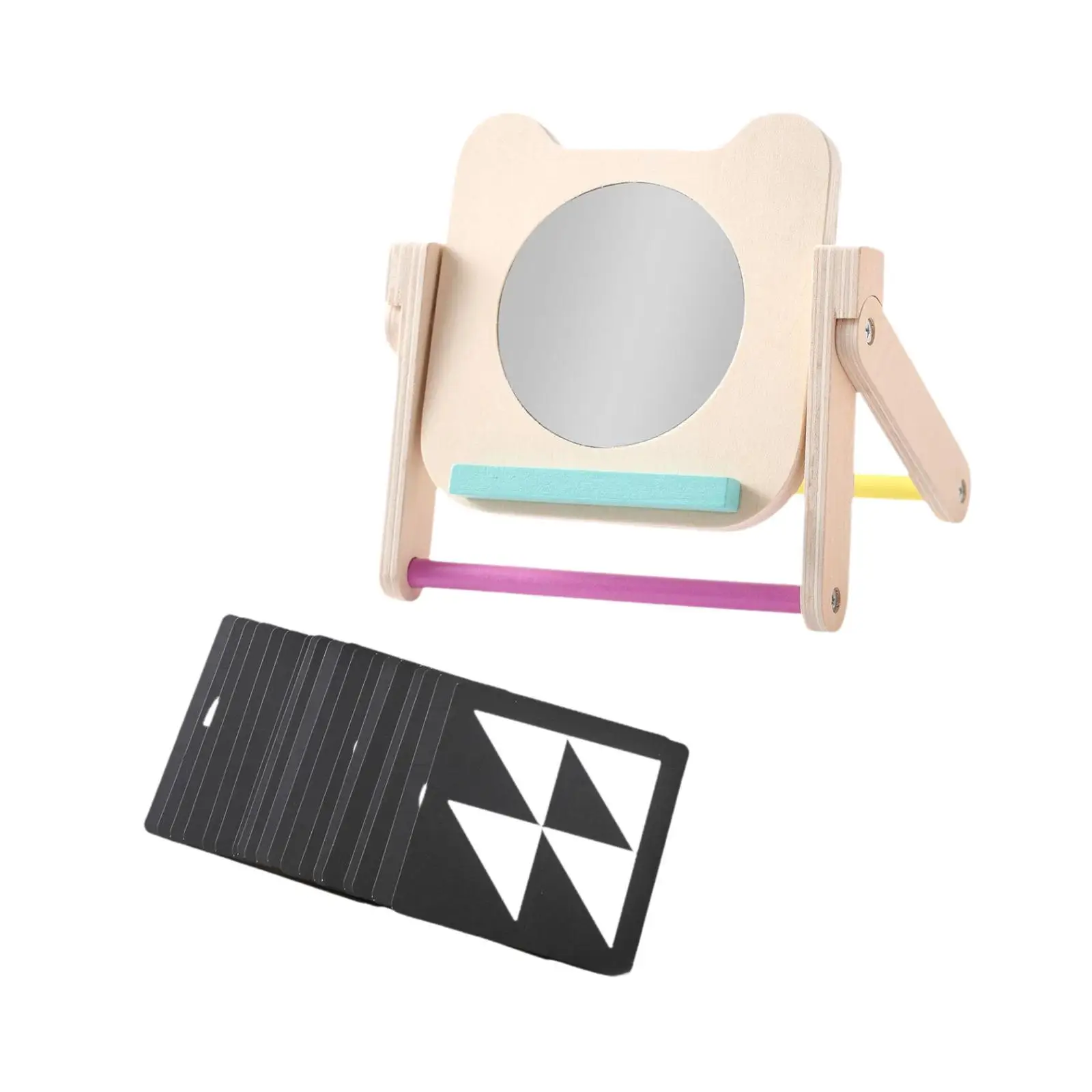 Giocattolo educativo per specchio neonato Montessori in bianco e nero per neonato