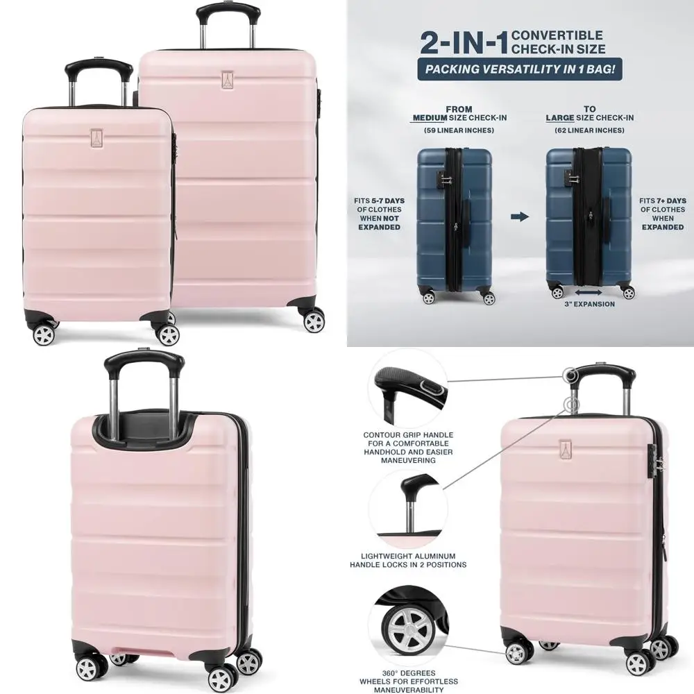 

Комплект багажа из двух частей: расширяемый твердый чемодан для ручной клади и кабриолета, 28 дюймов для средней и большой вместимости, 8 спиннеров.