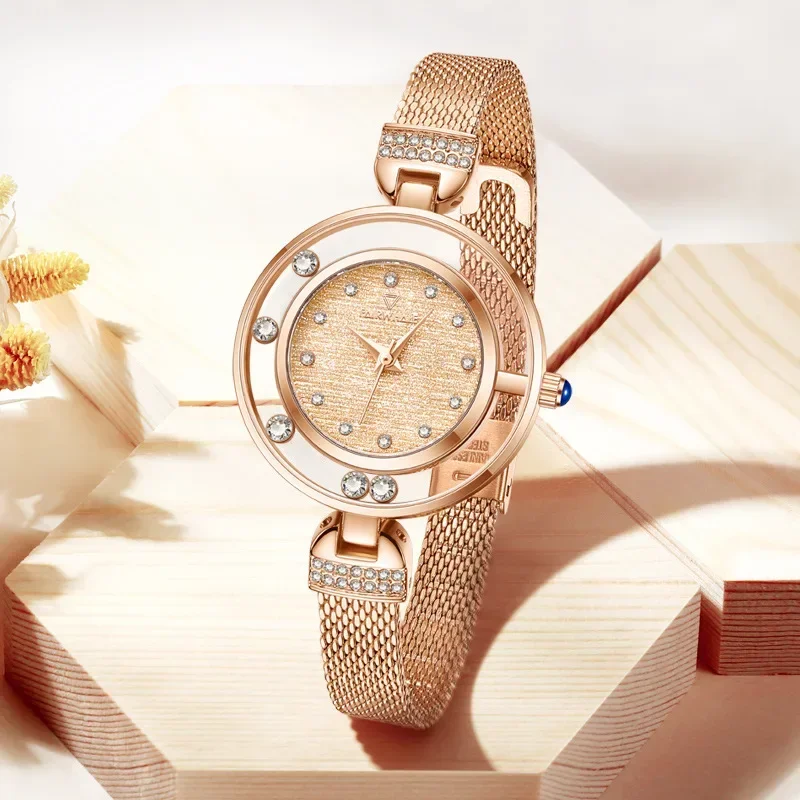 Women's Fashion Diamond Set Small Gold Watch Waterproof Temperament Quartz Watch