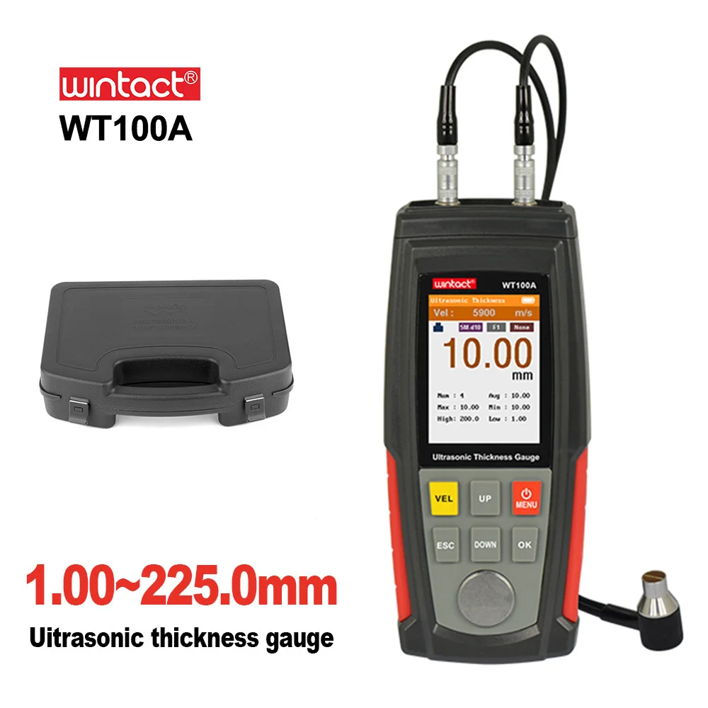

5PCS WINTACT Ultrasonic Thickness Gauge WT100A High Precision Tester Width Measuring Instruments LCD Display Thickness Gauge