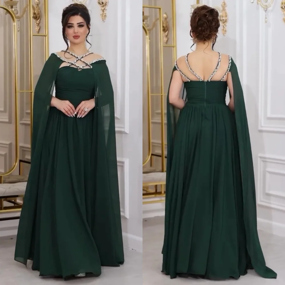 

Customized Modern Style Jersey Sequined Pleat A-line Off-the-shoulderLong Dresses Bespoke Occasion Fashion