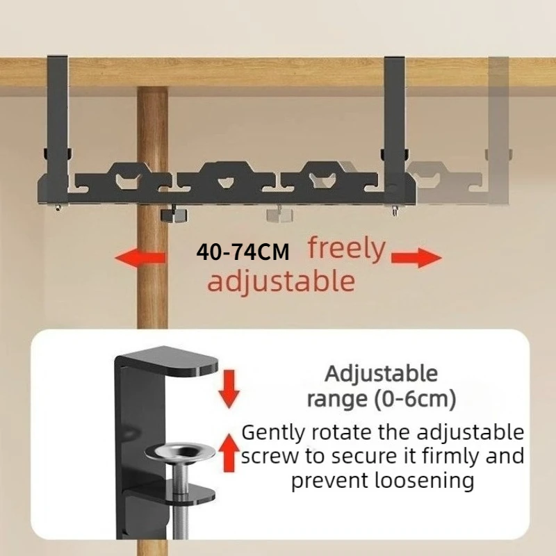 Under Table Organizer Wire Racks Adjustable Router Line Storage Holders Living Room Hanger Wires Organization Holders Home Decor