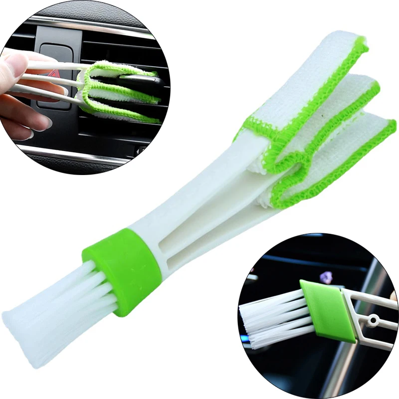 1/2Pcs Car Air Vent Cleaning Brush Double Head Car Cleaning Brush Plastic Air Conditioner  Dashboard Auto Interior Accessories