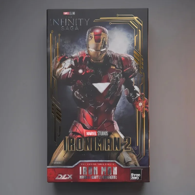 [Genuine in Stock] 17cm Original Threezero Marvel Iron Man Mark 6 Battle Damaged Dlx Collectible Action Figure Gift Hobby view 2