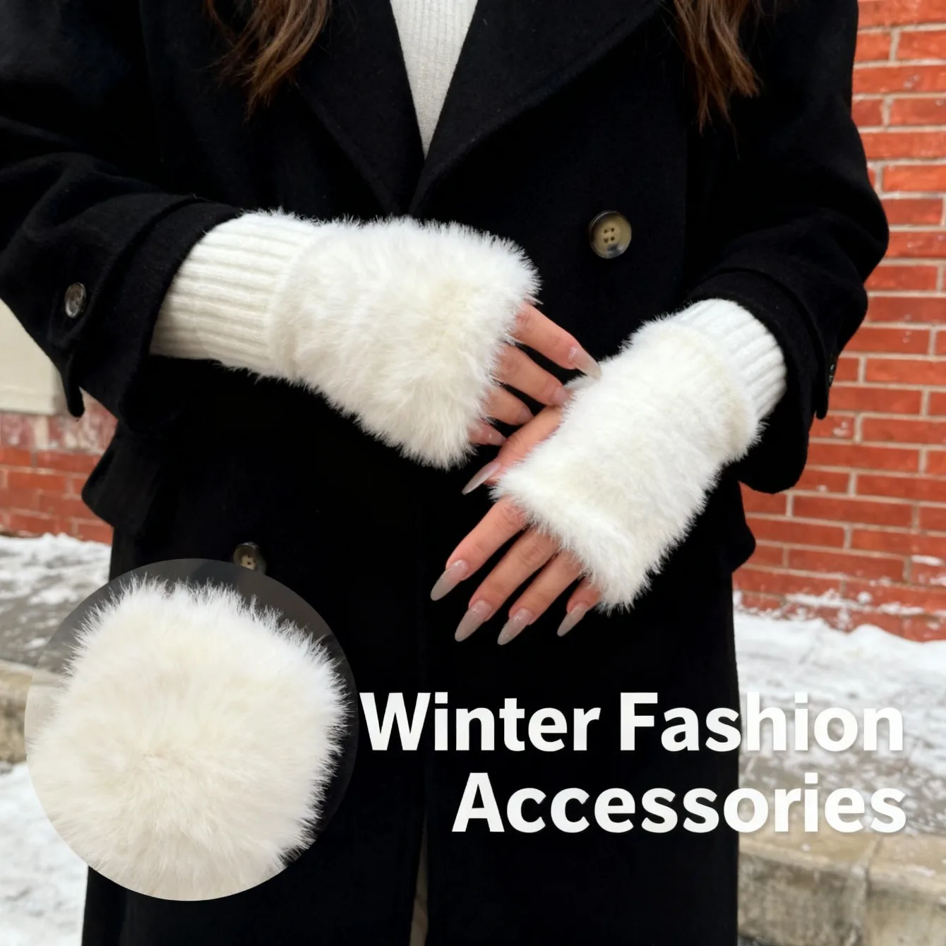 

Плюшевые перчатки с половиной пальца, утолщенный коралловый флис, осенне-зимние студенческие перчатки, совместимые с сенсорным экраном