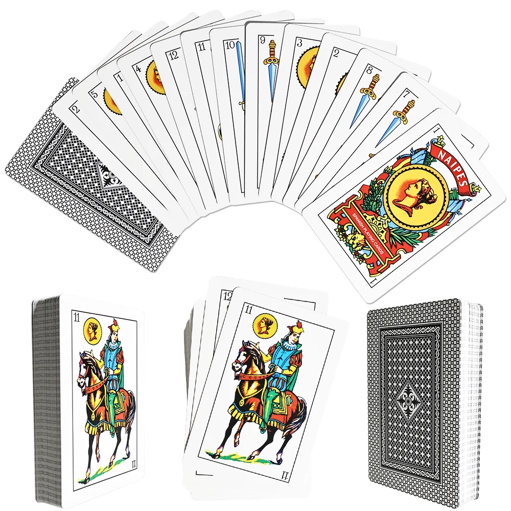 50PCS Spanish Playing Cards with Plastic Case Traditional Card Game Deck Classic Playing Cards for Brisca Tute Escoba view 6