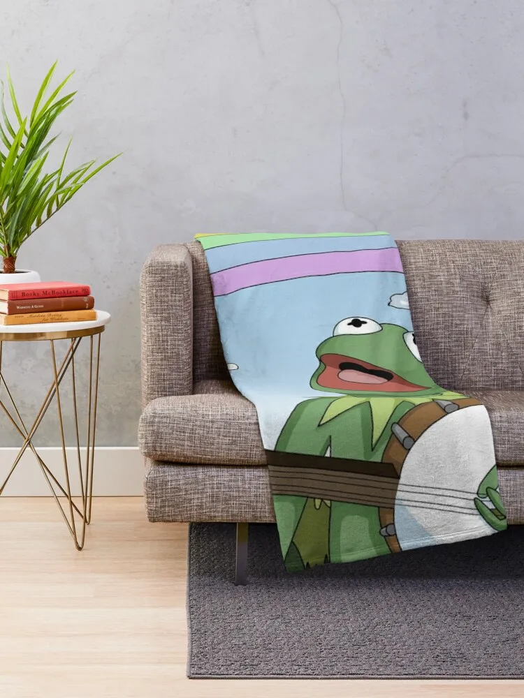 Wholesome Kermit The Frog Throw Blanket Thermal Retros Warm Flannel Fabric Blankets