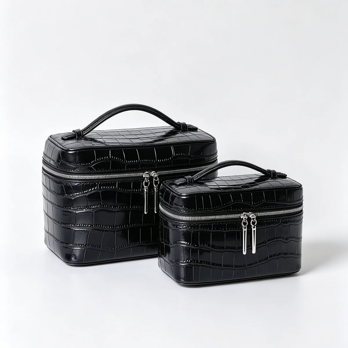 Monogramm-Lunchbox-Tasche aus hochwertigem Himalaya-Leder, große Kapazität, Reise-Make-up-Organizer, Schmucktasche, Kosmetiktasche – Detail 10