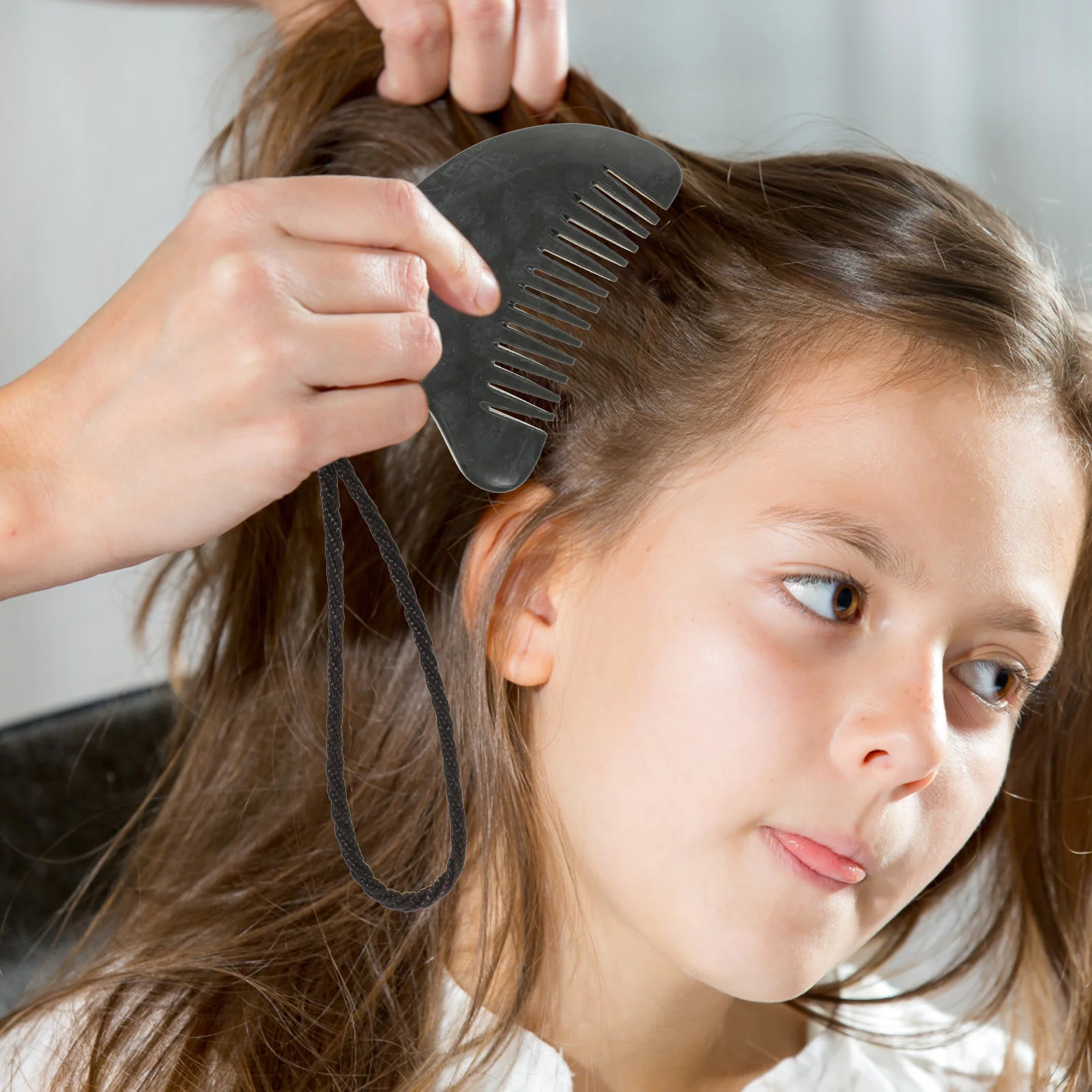 1 Juego de peine de masaje de acupuntura de piedra, peine desenredante hecho a mano Natural, cuidado del cuero cabelludo sin estática, cómodo masaje de cabello de piedra portátil
