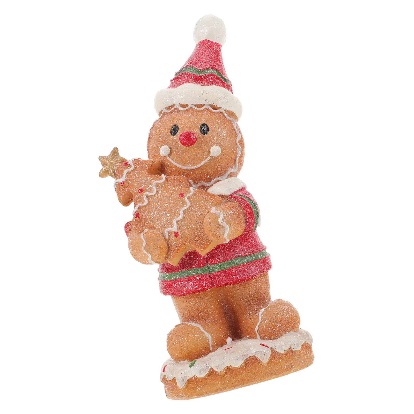 

Christmas Gingerbread Man Resin Ornament Charming European Design Winter Tabletop Decoration Holiday Party Centerpiece Xmas