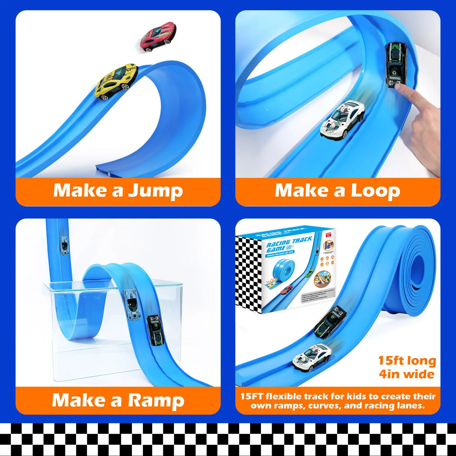 Elastyczna torba na zabawki i miniaturowe samochody DIY, konkurencyjna gra z pojazdami na szynach, edukacyjny prezent dla dzieci na Boże Narodzenie