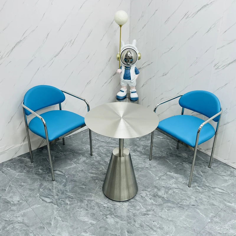 Промышленный высококачественный круглый высокий барный стол из нержавеющей стали для вечеринок в столовой, гостиничных событий