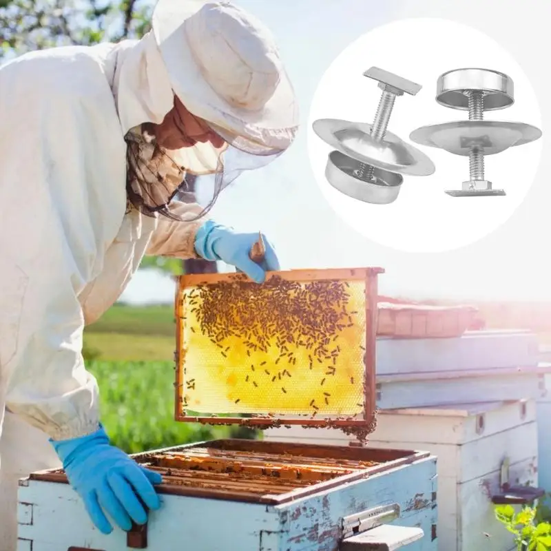 4 PCs Edelstahl Ants Proof Bessel Füße Essentielles Bienenzuchtzubehör N58D