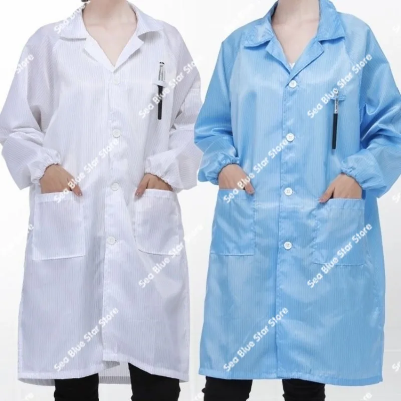 Electrostatic clothing coat electronics factory food workshop men's and women's protective long dustproof overalls